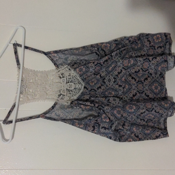 Large floral Bohemian tank top in blue,pink and red by lily Morgan - Picture 6 of 10